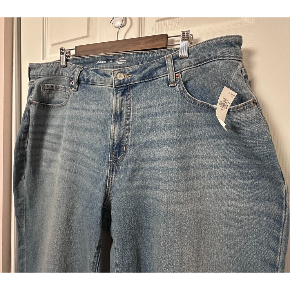 Old Navy Womens Plus 20 Curvy High Rise OG Straight Leg Jeans Medium Wash NWT - Picture 5 of 7